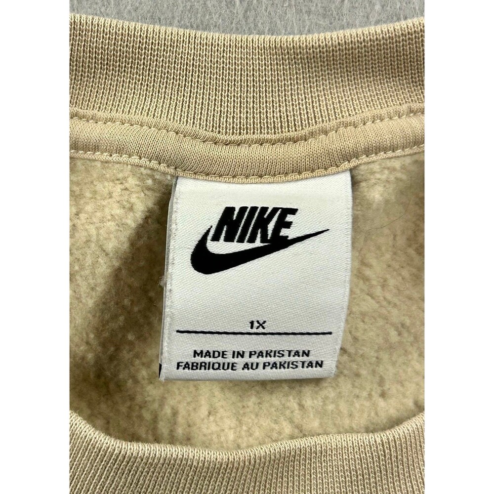 Nike Women’s Phoenix Fleece Oversized Tan Crewneck Sweatshirt Pullover 1x - Picture 7 of 12
